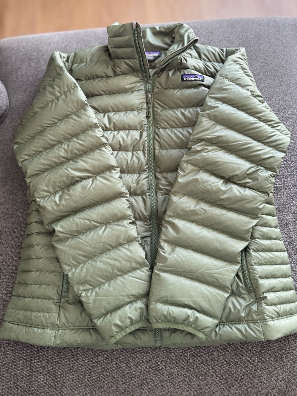 Patagonia Lightweight Puffer Jacket in Sage - Picture 3 of 9